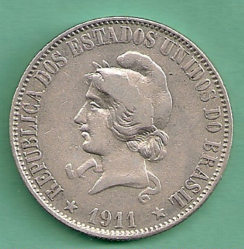  Brazil - 2000 Reis 1911  silber   