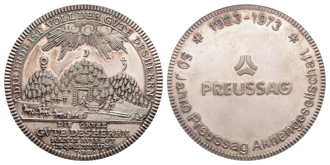  Linnartz Silbermedaille NP Braunschweiger Ausbeutetaler, PREUSSAG 24,89g/1.000, 43 mm, PP   
