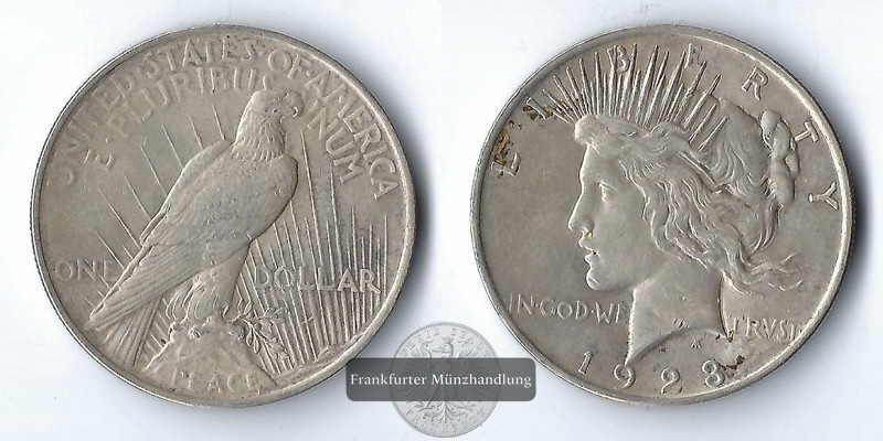  USA  1 Dollar  1923  Peace Dollar    FM-Frankfurt    Feinsilber: 24,06g   
