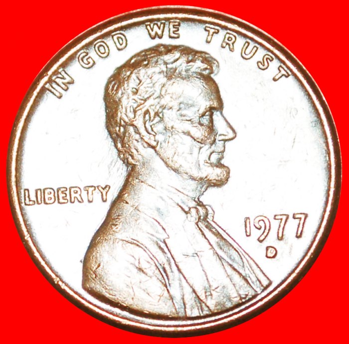  · MEMORIAL (1959-1982): USA ★ 1 CENT 1977D! LINCOLN (1809-1865) LOW START ★ NO RESERVE!   