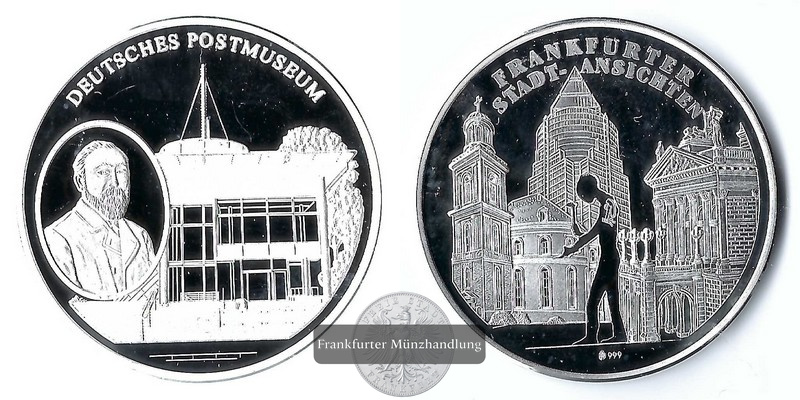  Medaille, 1999 Frankfurt am Main - Deutsches Postmuseum  FM-Frankfurt Feinsilber: 20g   