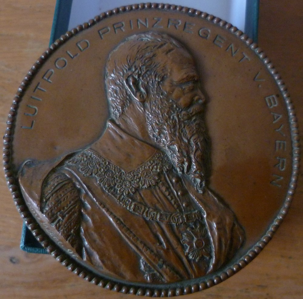  Bayern, Luipold Prinzregend; Medaille o.J.; Kupfer; 114,12 g, Ø 87,0 mm   