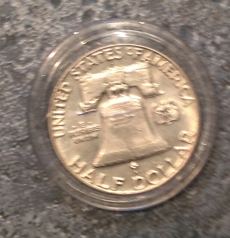  Half Silberdollar, Silber, 900er, USA, Benjamin Franklin, 1963 in Kapsel   
