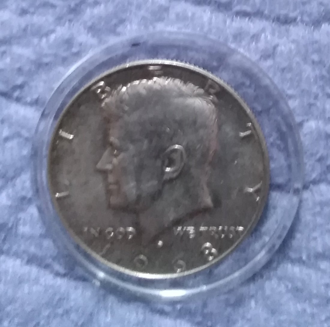  Half Silberdollar, Silber, 900er, USA, J.F. Kennedy 1968, in Kapsel   