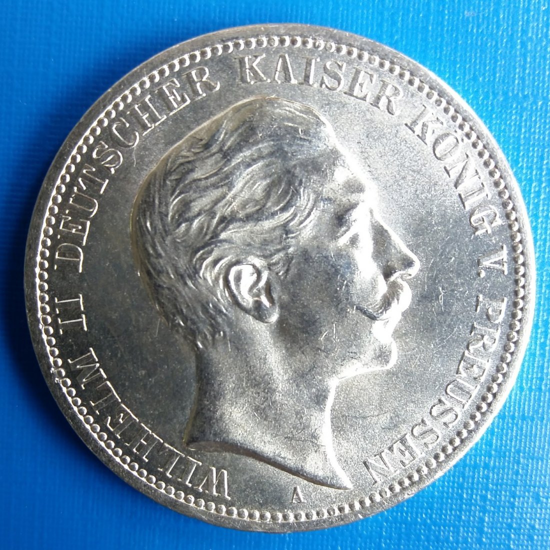 Kaiserreich Preußen 3 Mark 1908 Silber