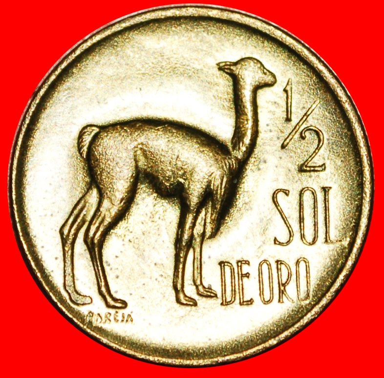 · VICUNJA: PERU ★ 1/2 SOL DE ORO 1970 STEMPELGLANZ! OHNE VORBEHALT!
