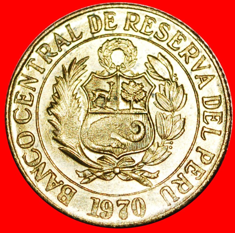  · VICUNJA: PERU ★ 1/2 SOL DE ORO 1970 STEMPELGLANZ! OHNE VORBEHALT!   