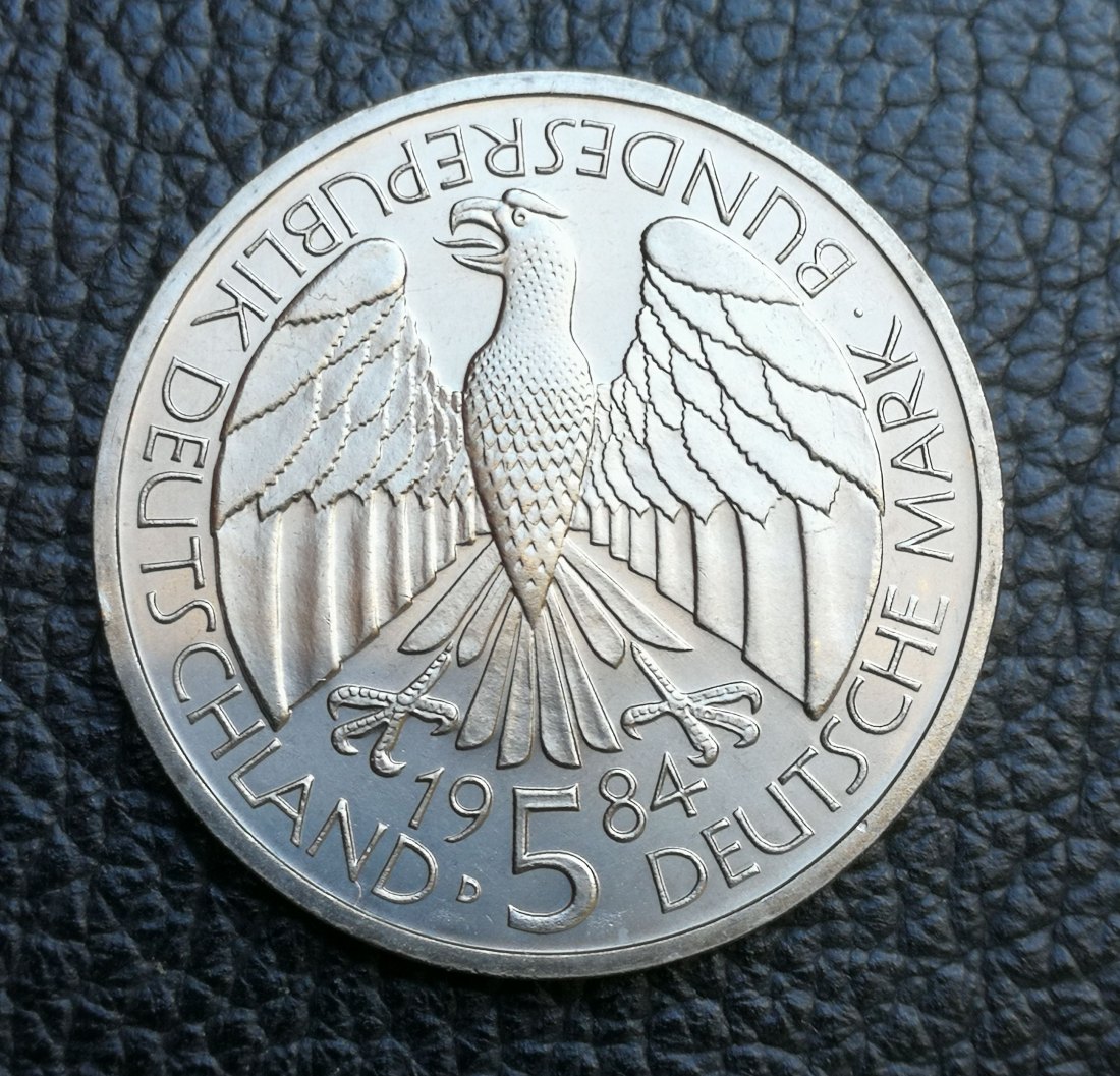  5 Mark 1984 150. Jahrestag der Gründung des Deutschen Zollvereins Jaeger 435 prägefrisch XXL Bilder   