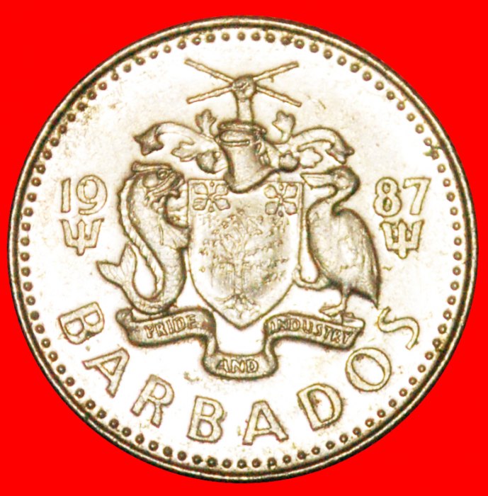  · GROSSBRITANNIEN (1973-2005): BARBADOS ★ 10 CENTS 1987! OHNE VORBEHALT!   