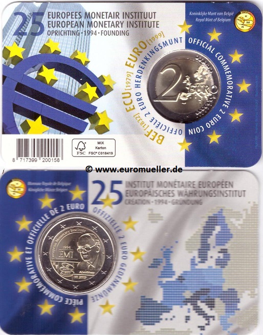 Belgien 2 Euro Gedenkmünze 2019...E.M.I...franz. Coincard   