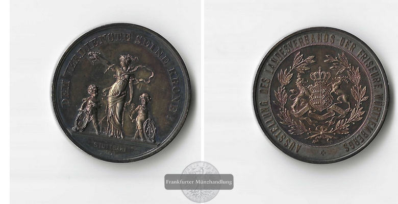  Medaille/Baden-Württemberg Stuttgart 1907  FM-Frankfurt Feingewicht:28,75 Silber   