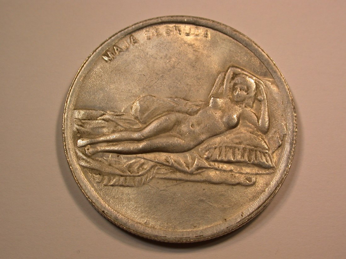  E22  Medaille  Maja Desnuda v. Goya Mona Lisa 17,5 Gr. 38 mm  Originalbilder   