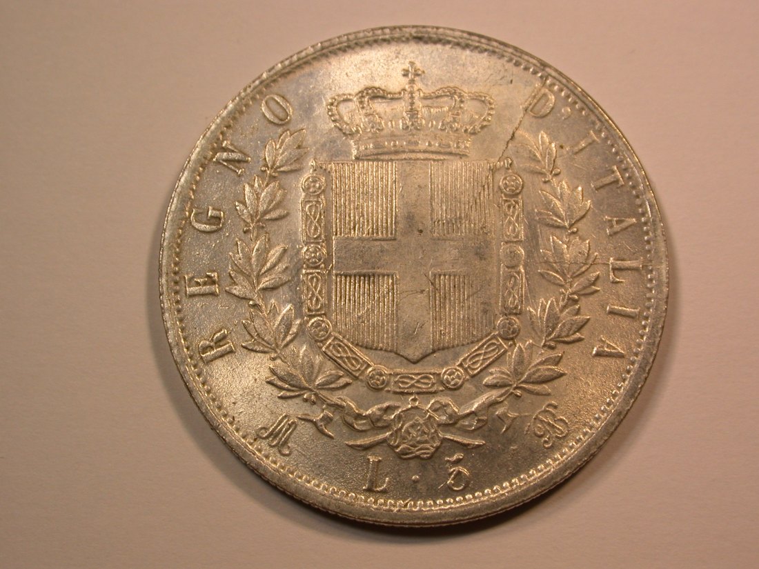  E22  Medaille  5 Lire 1873 Nachprägung magnetisch  Originalbilder   