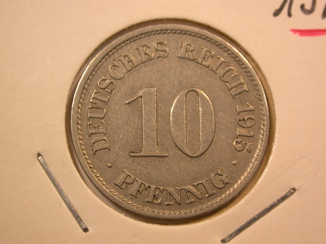  E22  KR  10 Pfennig 1915 J in ss/ss+  Originalbilder   