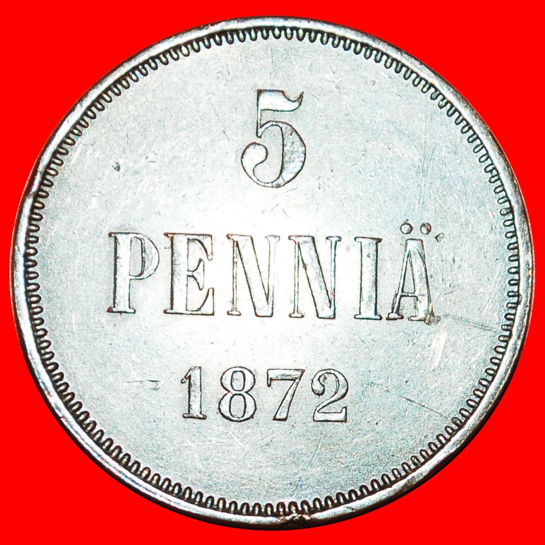  · ALEXANDER II. 1855-1881: FINNLAND russland, künftig die UdSSR★5 PENCE 1872 SELDOM! OHNE VORBEHALT!   