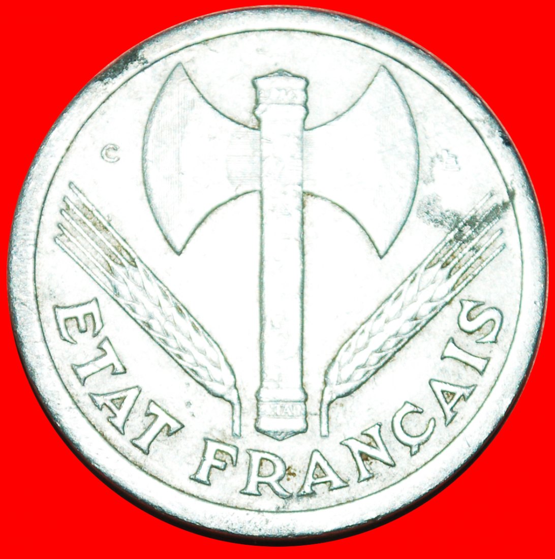 · VICHY REGIME KRIEGSZEIT (1942-1945): FRANKREICH ★ 2 FRANCS 1944C! OHNE VORBEHALT!   