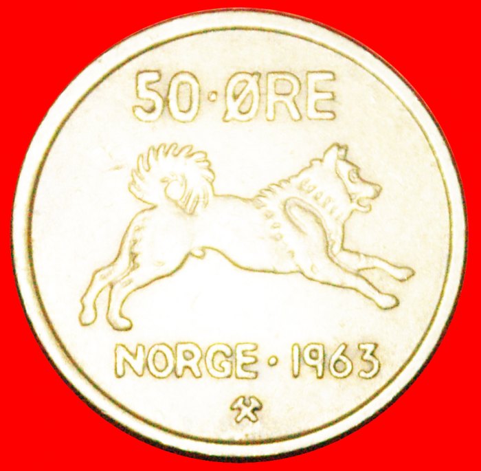  · HUND (1958-1973): NORWEGEN ★ 50 OERE 1963! OHNE VORBEHALT!   