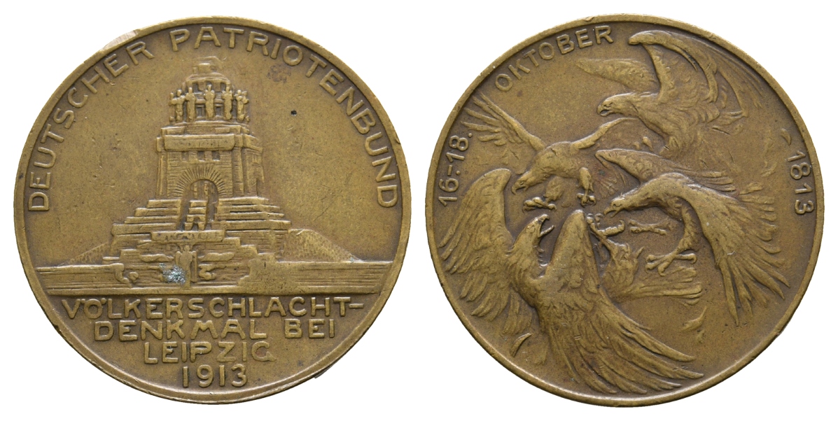  Leipzig - Völkerschlacht; Bronzemedaille 1913; 17,10 g, Ø 33 mm   