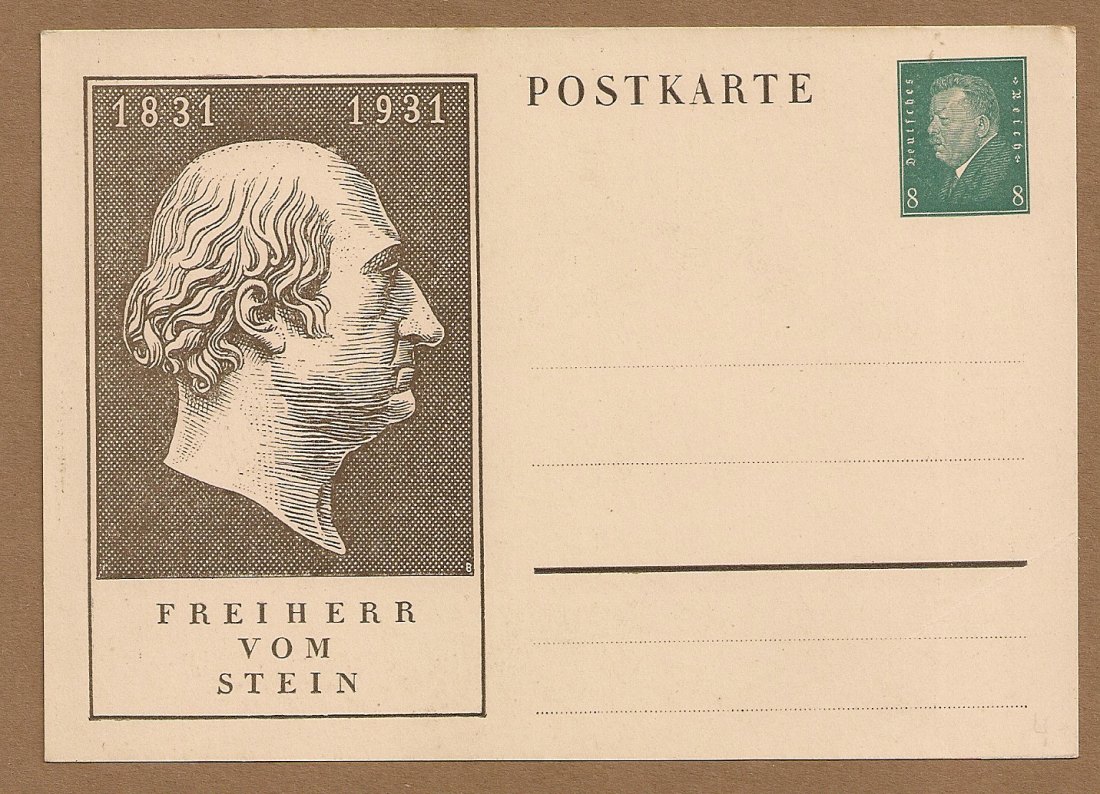  German postcard Freiherr Vom Stein   