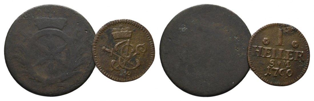  Altdeutschland; 2 Kleinmünzen   