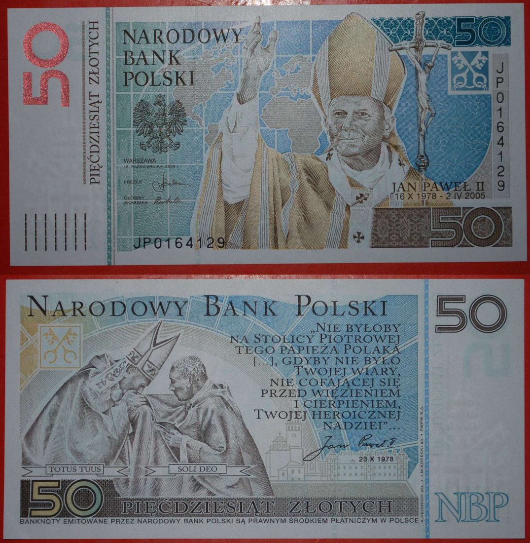  · JOHN PAUL II (1978-2005)★ POLAND★ 50 ZLOTY 2006. UNCOMMON! UNC! CRISP! LOW START ★ NO RESERVE!   