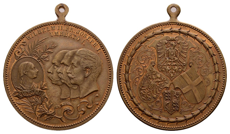  Linnartz Preussen, Wilhelm II., Bronzemedaille 1901 (unsign.) a.d. Tod der Kaiserin Victoria v-st   