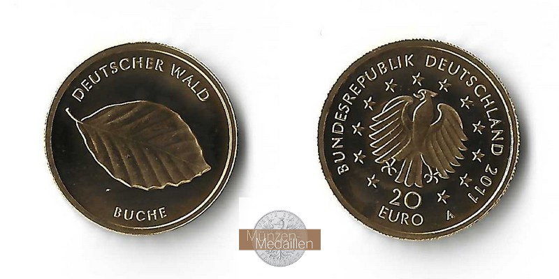 Deutschland MM-Frankfurt Feingewicht: 3,88g Gold 20 Euro Buche 2011 A 
