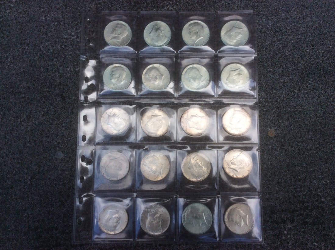 USA Sammlung 20 x 1/2 Dollar Kennedy je 12,5g 900er Silber