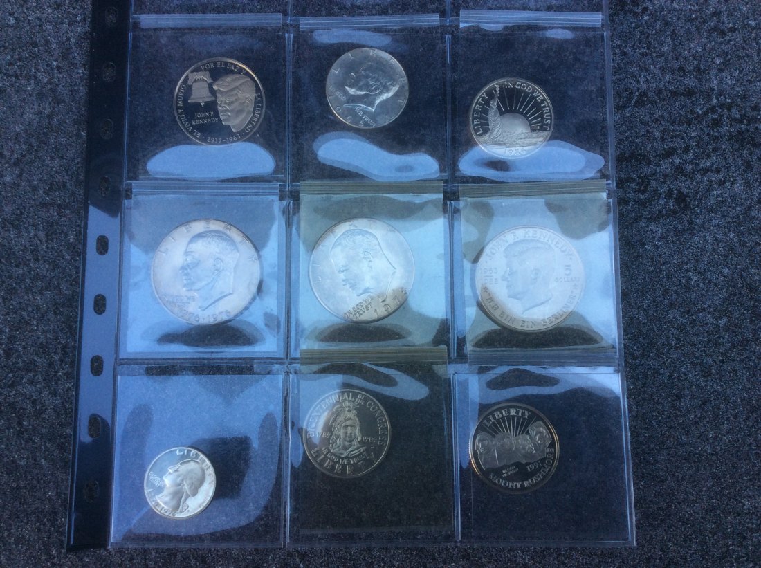 USA/ Kennedy Sammlung 9 verschiedene Münzen