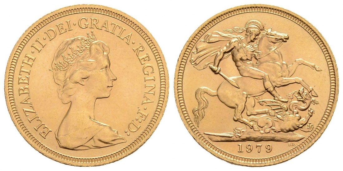 PEUS 4116 Grossbritannien 7,32 g Feingold. Elizabeth II. (1952 - heute) Sovereign GOLD 1979 Kl. Kratzer, fast Stempelglanz