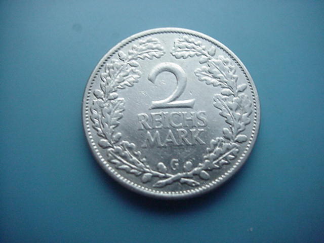 Weimarer Republik 2 Mark 1925 G-Silber