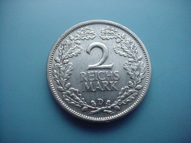 Weimarer Republik 2 Mark 1926 D-Silber
