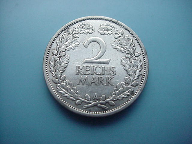 Weimarer Republik 2 Mark 1927 A-Silber