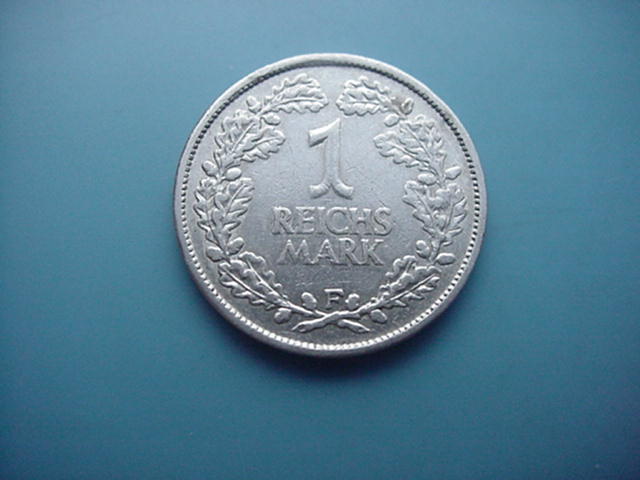 Weimarer Republik 1 Reichsmark 1925 F-Silber