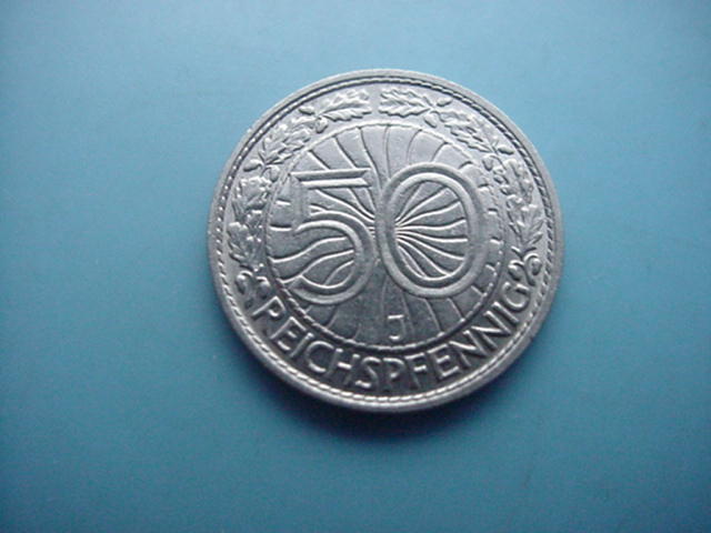 Weimarer Republik 50 Reichspfennig 1938 J
