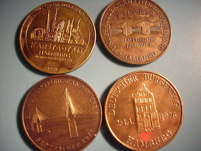 Hamburg verschiedene Städtemedaillen 1974-80