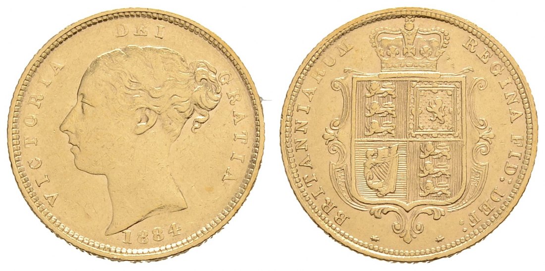 PEUS 4160 Grossbritannien 3,66 g Feingold. Victoria 1/2 Sovereign GOLD 1884 Fast Sehr schön