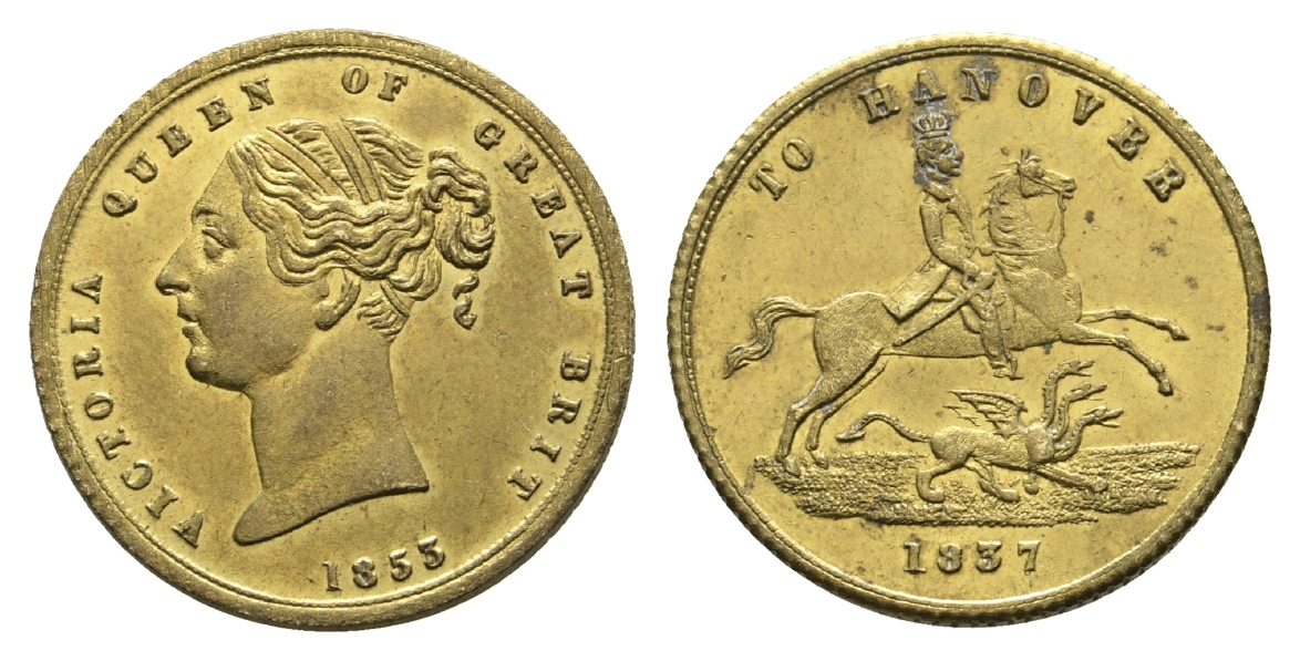  Spielmarke 1855; Bronze, Ø 23,4 mm   