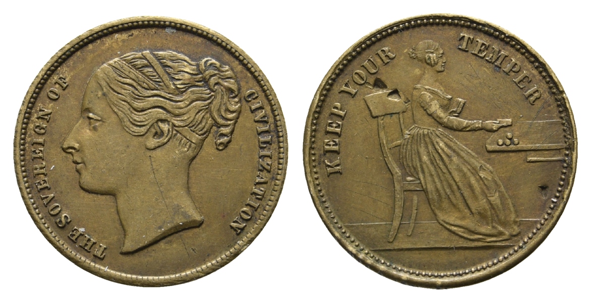  Spielmarke o.J.; Bronze, Ø 22,8 mm   