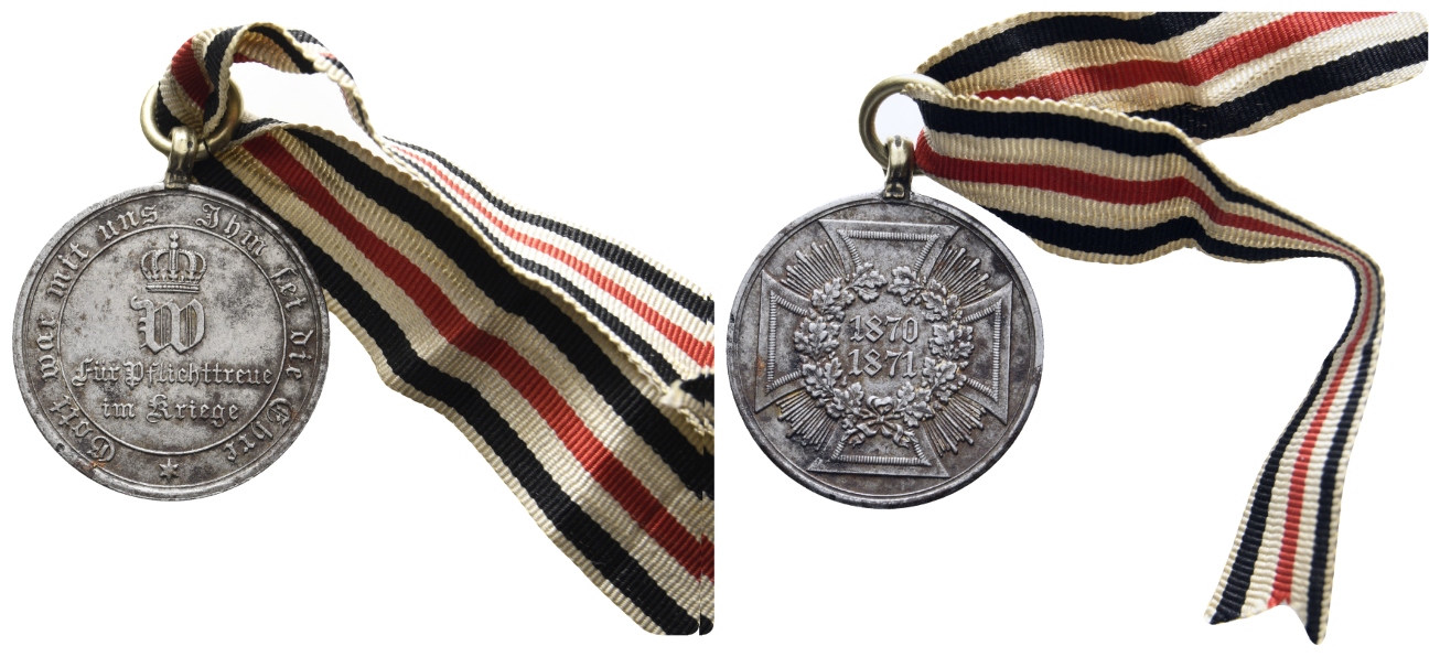  Medaille mit Band 1870; Eisen, 11,61 g, Ø 29,1 mm   