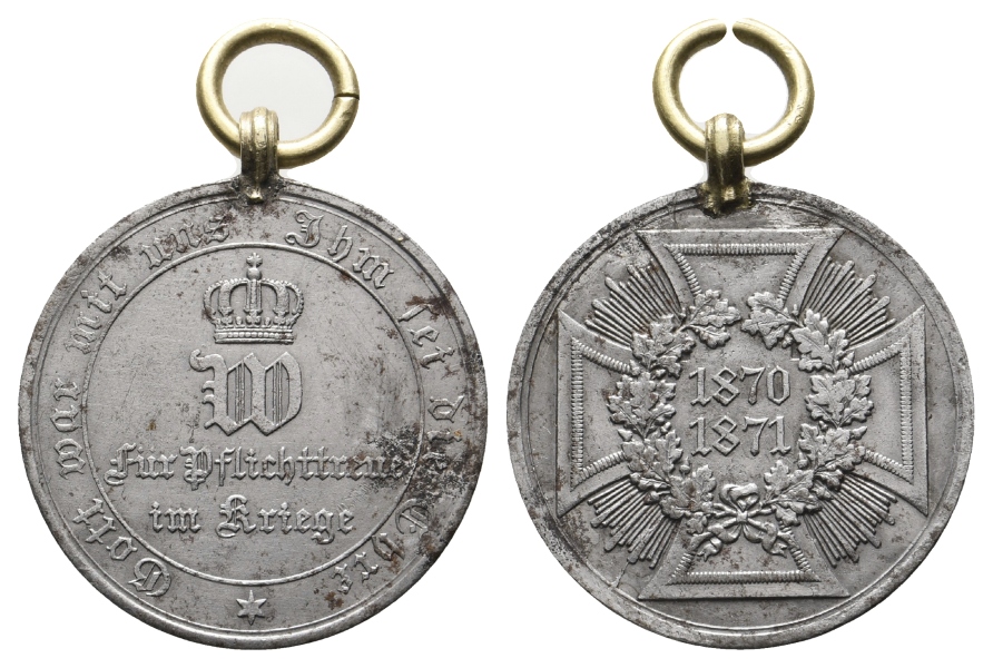  Medaille 1871; Eisen verzinnt, tragbar, 11,42 g, Ø 29,0 mm   