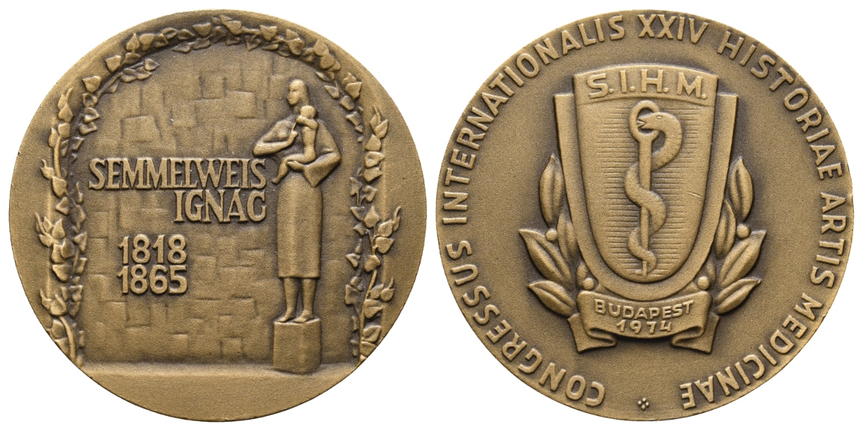  Budapest, Medaille 1974 ; Bronze, 77,53 g, Ø 59,9 mm   