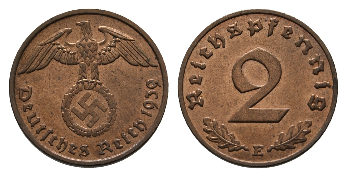  Drittes Reich, 2 Pfennig 1939   