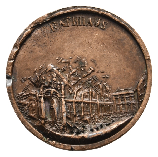  Hamburg; Bronzeabschlag 1842, 4,95 g, Ø 28,7 mm   