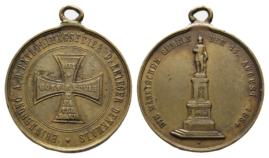  Königsteele; Medaille 1884, Bronze, tragbar, 15,25 g, Ø 30,3 mm   