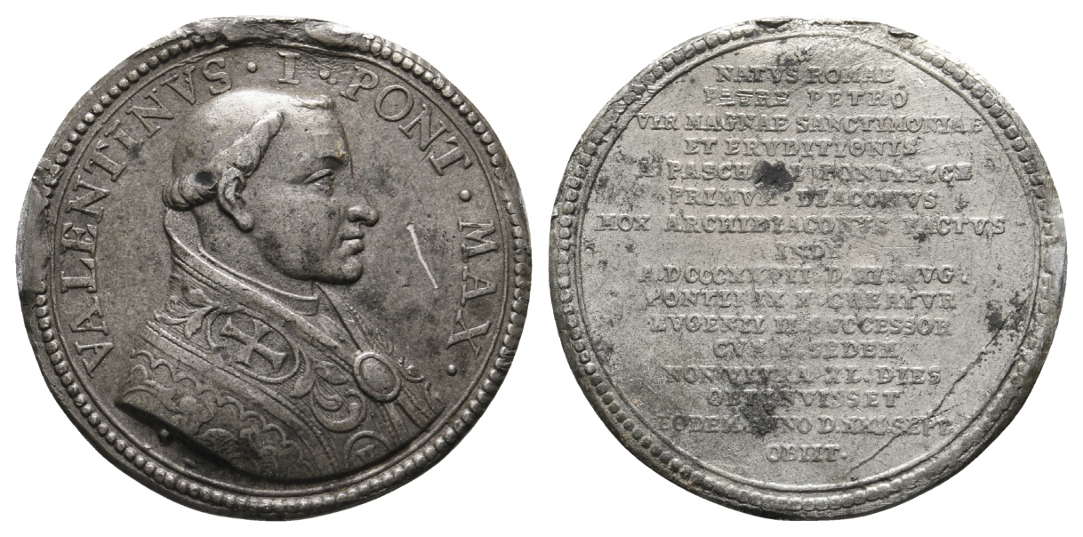  Vatikan,Medaille o.J.; Zinn, entfernte Trageöse, 13,15 g, Ø 37,4 mm   