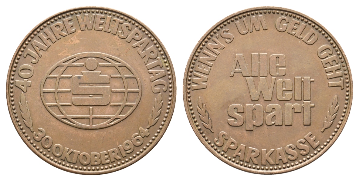  Medaille 1964; Bronze, 16,00 g, Ø 32,1 mm   