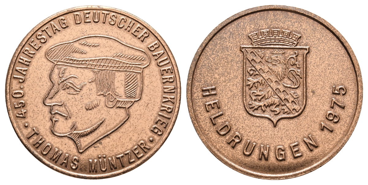  Heldrungen, Medaille 1975; verkupfert, 15,81 g, Ø 39,9 mm   