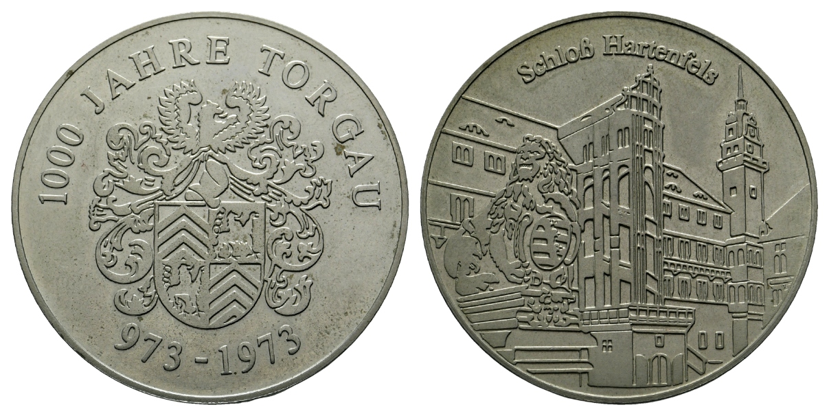  Torgau, Medaille 1973; Nickel, 24,23 g, Ø 39,9 mm   