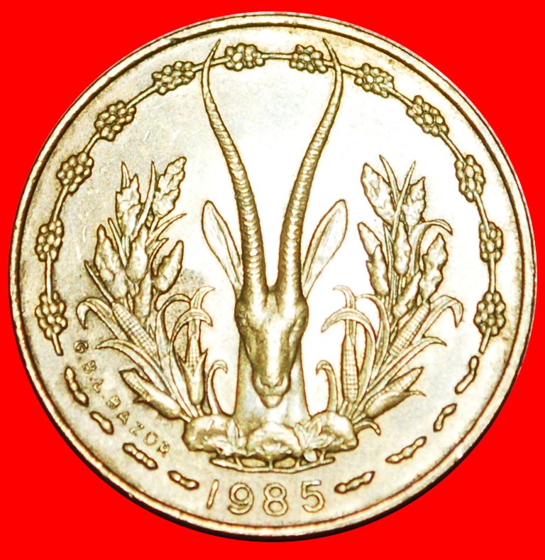  · FRANKREICH GOLDFISCHE UND GAZELLE (1965-2019): WESTAFRIKA ★ 5 FRANCS 1985! OHNE VORBEHALT!   